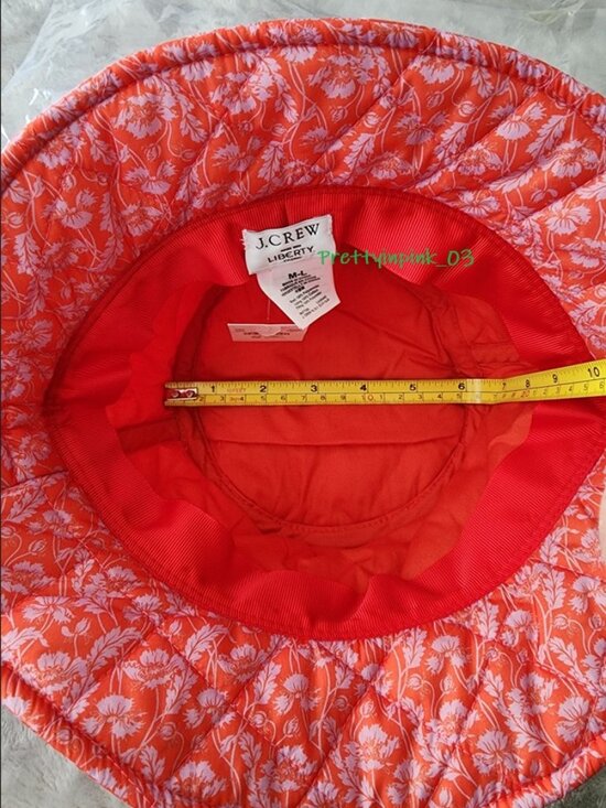 J. Crew Liberty Print PrimaLoft Puffer Bucket Hat Red Pink M/L main image 5
